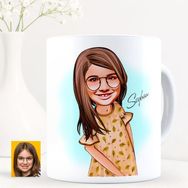 BK Kişiye Özel Kız Çocuk Karikatürlü-8 Beyaz Kupa Bardak