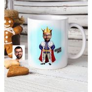 BK Kişiye Özel Kral Karikatür Beyaz Kupa Bardak