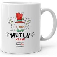 BK Kişiye Özel Mutlu Yıllar Beyaz Kupa Bardak