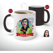 BK Kişiye Özel Öğretmen Karikatürlü Sihirli Kupa Bardak