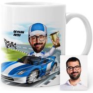 BK Kişiye Özel Rallici Karikatür Beyaz Kupa Bardak