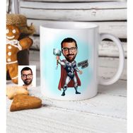 BK Kişiye Özel Thor Karikatür Beyaz Kupa Bardak