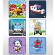 BK Model 1 Toys Çocuklar İçin Eğitici-Öğretici Ahşap 4 Parça Yapboz 6 Adet Puzzle