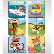BK Model 3 Toys Çocuklar İçin Eğitici-Öğretici Ahşap 4 Parça Yapboz 6X Puzzle