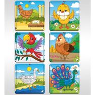 BK Model 4 Eğitici Öğretici 6 Adet Ahşap 4 Parça Yapboz Puzzle