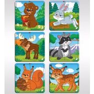 BK Model 5 Toys Çocuklar İçin Eğitici-Öğretici Ahşap 4 Parça Yapboz 6X Puzzle