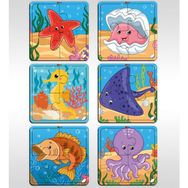 BK Model 6 Toys Çocuklar İçin Eğitici-Öğretici Ahşap 4 Parça Yapboz 6 Adet Puzzle