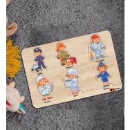 BK Toys Çocuklar İçin Ahşap Figürlü Eğitici-Öğretici Yapboz 5 Puzzle