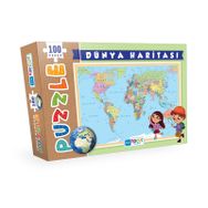 Blue Focus 100 Parça Dünya Haritası Puzzle