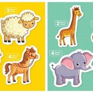 Blue Focus Baby Puzzle Vahşi ve Çiftlik Hayvanları Puzzle Seti