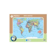 Blue Focus Dünya Haritası Frame Puzzle 72 Parça