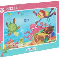 Blue Focus Tek Boynuzlu At 30 Parça Frame Kız Çocuk Puzzle