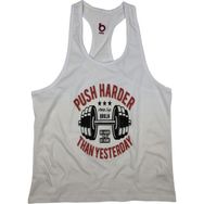 Bluu 4104 Beyaz Fitness Gym Tank Top Erkek Sporcu Atleti