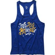 Bluu Animall Saks Mavi Fitness Gym Tank Top Erkek Sporcu Atleti