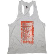 Bluu HMBLW Beyaz Kırmızı Fitness Gym Tank Top Erkek Sporcu Atleti