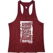 Bluu HMBLW Bordo Beyaz Fitness Gym Tank Top Erkek Sporcu Atleti