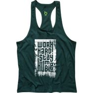 Bluu HMBLW Yeşil Beyaz Fitness Gym Tank Top Erkek Sporcu Atleti