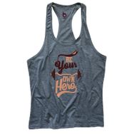 Bluu Own Here Gri Fitness Gym Tank Top Erkek Sporcu Atleti
