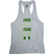Bluu Push Beyaz Fitness Gym Tank Top Erkek Sporcu Atleti