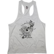 Bluu Rosess Beyaz Fitness Gym Tank Top Erkek Sporcu Atleti