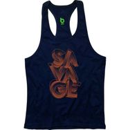 Bluu Savage Koyu Mavi Fitness Gym Tank Top Erkek Sporcu Atleti