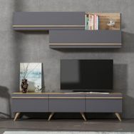 BMdekor Asil Antrasit Meşe 180 cm Beyaz Tv Ünitesi