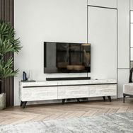 BMdekor Asil Kristal Beyaz 180 cm Tv Sehpası