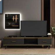 BMdekor Avon Antrasit Gold Ledli 180 cm Tv Ünitesi