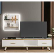 BMdekor Avon Beyaz Gold Ledli 180 cm Tv Ünitesi