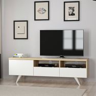 BMdekor Berrak Beyaz Safir Meşe 150 cm Tv Sehpası