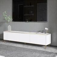 BMdekor Kozan Beyaz Mermer Desen Gold 180 cm Tv Sehpası