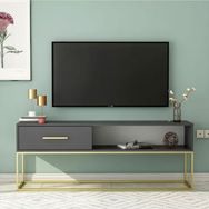 BMdekor Nergis Antrasit Gold 160 cm Tv Sehpası