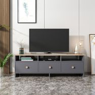 BMdekor Ozan Antrasit Meşe 150 cm Tv Sehpası