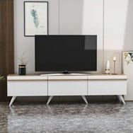 BMdekor Volan Beyaz Safir Meşe 180 cm Tv Sehpası
