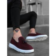 Boa BA0005 Bordo Renk Süet Kumaş Püsküllü Erkek Klasik Ayakkabı