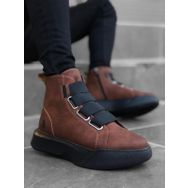 Boa Ba0142 Niser Moda Bantlı Erkek Yüksek Taban Kahverengi Spor Bot