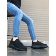 Boa BA0548 Siyah Renk Yüksek Taban Bağcıklı Erkek Spor Ayakkabı