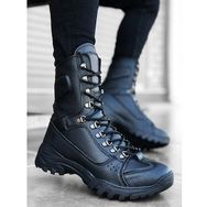 Boa BA0605 Siyah Renk Askeri Model Cilt Kumaş Bağcıklı Kalın Taban Erkek Bot