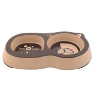 Bobo BO-3140Z 200+250 ml Köpek Desenli Bambu İkili Mama ve Su Kabı