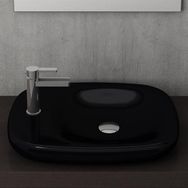 Bocchi 1489-005-0126 Fenice Tezgah Üstü Parlak Siyah 54 cm Lavabo
