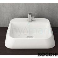 BOCCHI Elba 1074-001-0126 42 cm Parlak Beyaz Batarya Banklı Çanak Lavabo