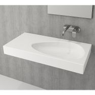 Bocchi Etna 90 cm Parlak Beyaz Armatür Delikli Etajerli Lavabo