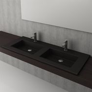 Bocchi Milano 120 cm Mat Siyah Çift Gözlü Tezgah Üstü Asma Lavabo
