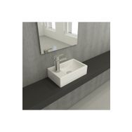 Bocchi Milano 37 cm Parlak Beyaz Dar Sol Tezgah Üstü Asma Lavabo