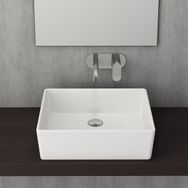 Bocchi Milano 50 cm Çanak Batarya Delikli Mat Beyaz Lavabo