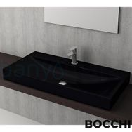 Bocchi Scala Arch 100 cm Parlak Siyah Tezgah Üstü Lavabo