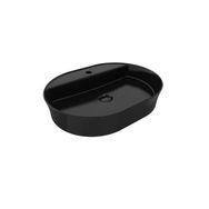 Bocchi Sottile Slim Line 60x45 cm Parlak Siyah Oval Batarya Banklı Lavabo