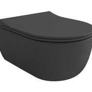 Bocchi V-Tondo Rimless Mat Antrasit Kısa Asma Klozet ve Pure S Klozet Kapağı