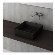 Bocchi Vessel Kare Tezgah Üstü 38 cm Mat Siyah Lavabo