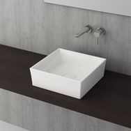 Bocchi Vessel Kare Tezgah Üstü 38 cm Parlak Beyaz Lavabo